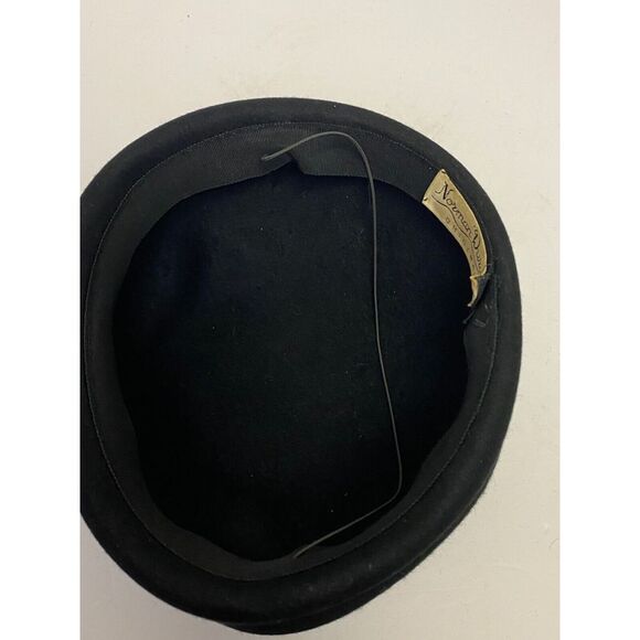 Vtg Norman Durana Womens Rhinestone Pillbox Hat‎ Black One Size - Picture 10 of 13